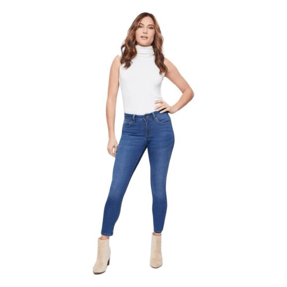 Royalty For Me Denim - Royalty For Me Hyperdenim Essential Mid-Rise Skinny Jeans Blue Dark Wash Super S